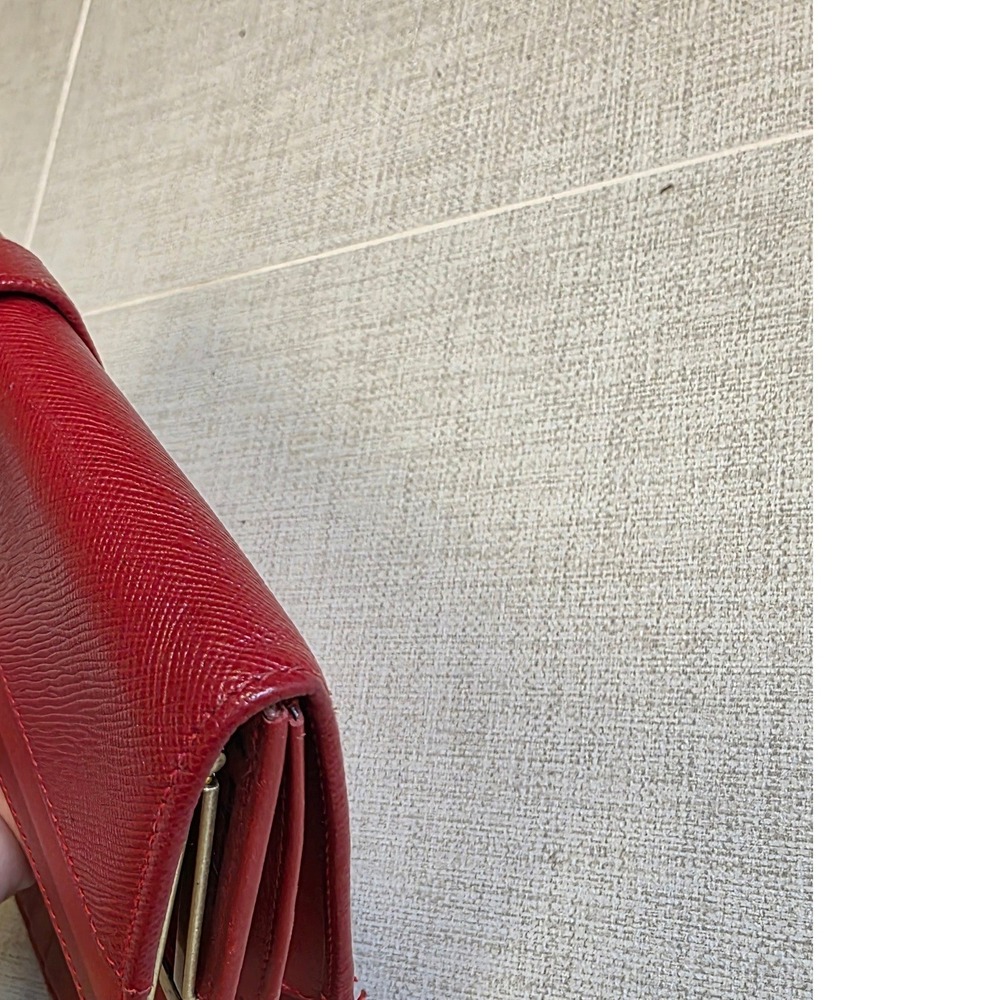 Rare Vintage Coach Gramercy Envelope Clutch Wallet 7098 Red Leather Italy 1998 - Picture 9 of 13